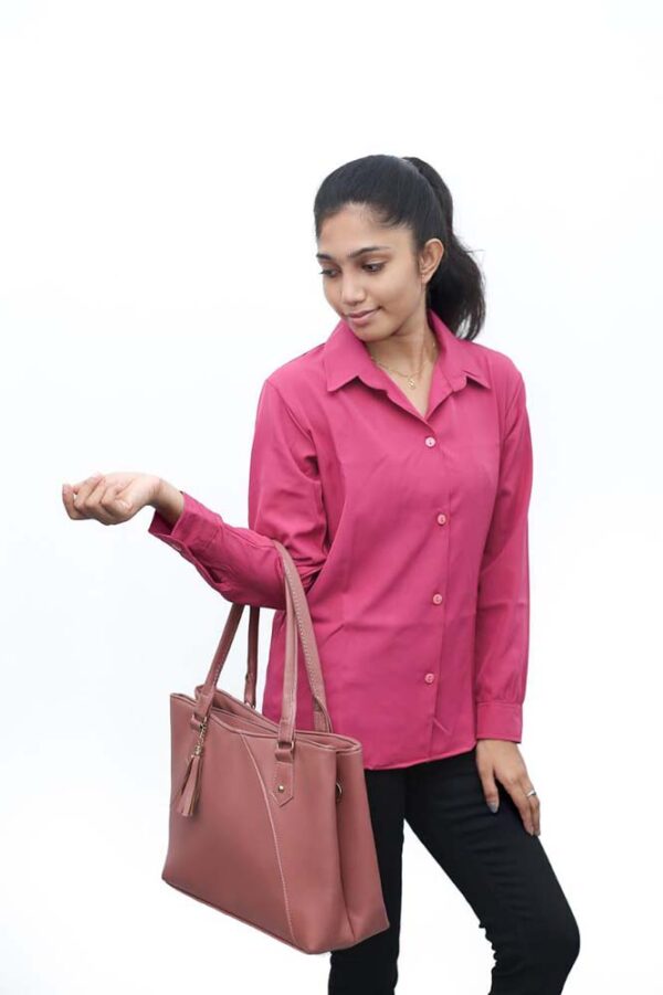Plain Color Long Sleeve Shirt Blouse