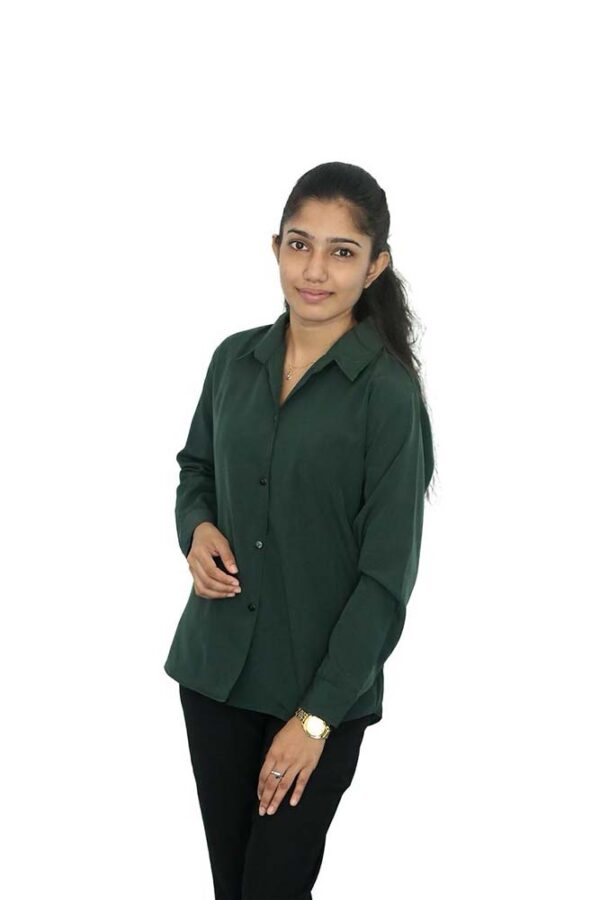 Plain Color Long Sleeve Shirt Blouse - Image 3
