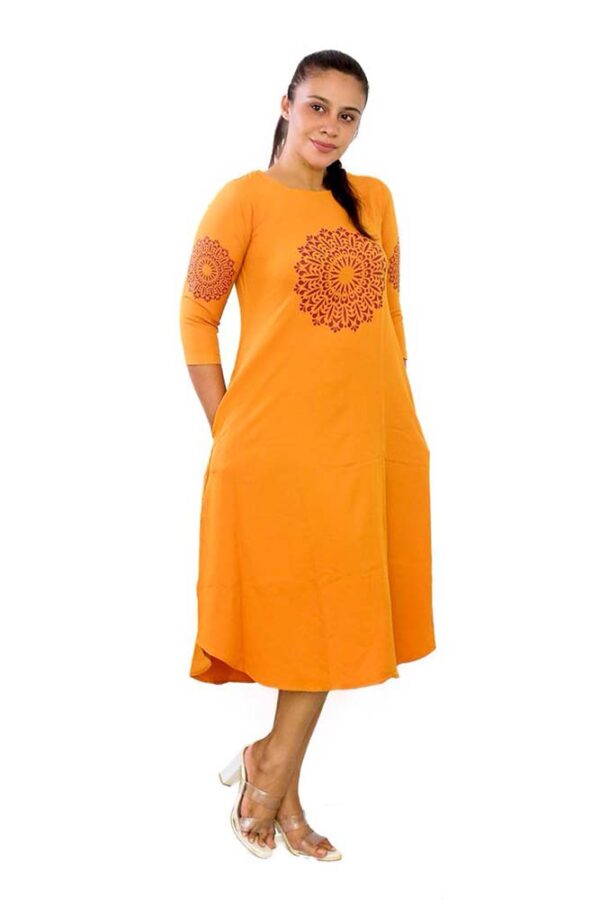 Long Sleeve Plain Color Frock - Image 5