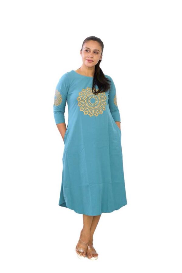 Long Sleeve Plain Color Frock - Image 2