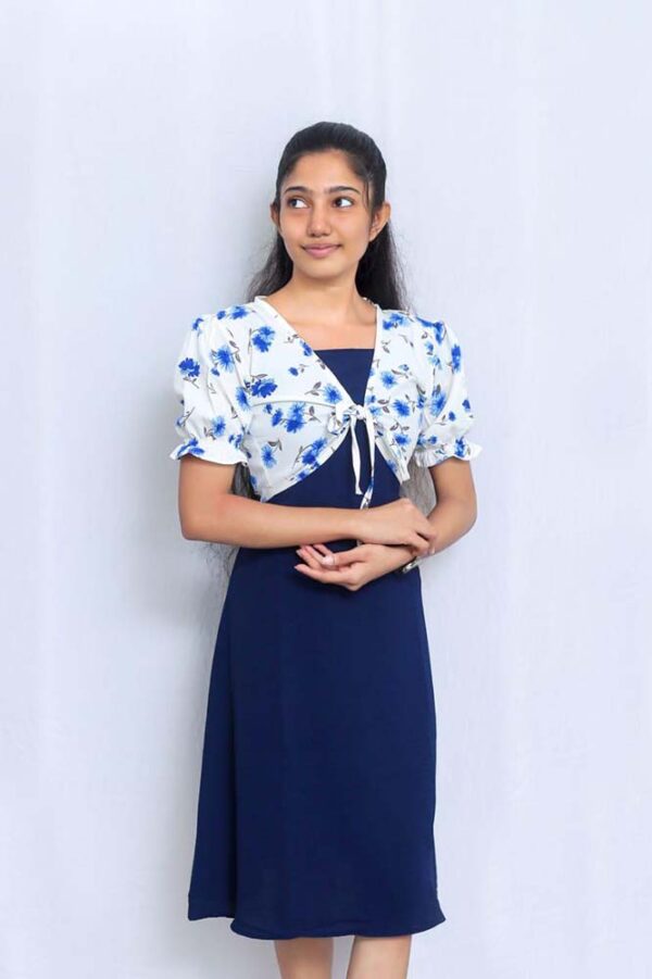 Short Sleeve Printed Coat Short Frock - Image 4