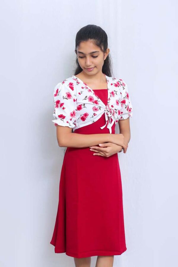 Short Sleeve Printed Coat Short Frock - Image 3