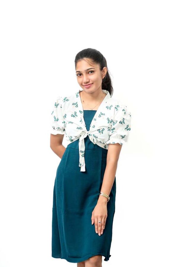Short Sleeve Printed Coat Short Frock - Image 2